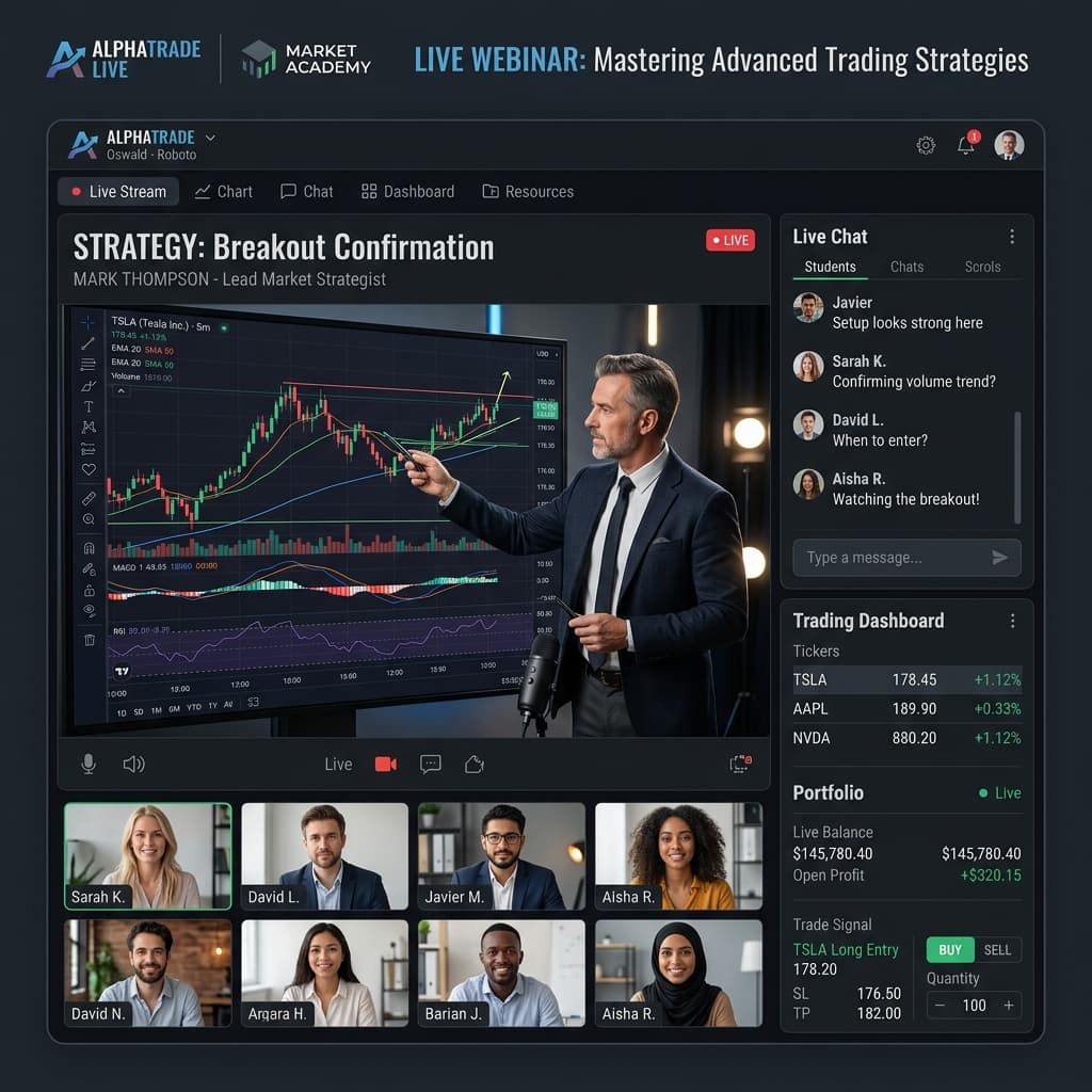 Interactive live trading room session with live charts in Chennai